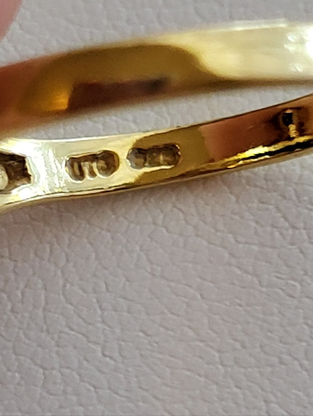 925 Vermiel Gold Nephrite-Jade Stone Ring - Picture 9 of 9